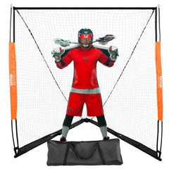 Lacrosse Goal, 1.8mx1.8m Lacrosse Net, Portable Lacrosse Goal with Carry Bag, Fiberglass Rod Backyard Lacrosse Training Equipment, Easy Setup Collegiate Goal, Perfect for Youth Adult Training