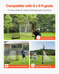Hockey and Lacrosse Goal Backstop, 12x9 ft Lacrosse Net with Extended Coverage, Quick Easy Setup Complete Accessories Training Net, Backyard Lacrosse Equipment, for Youth Adult (NET ONLY)