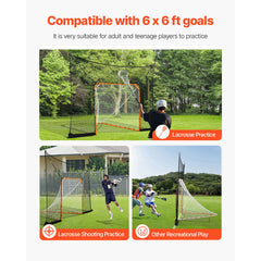 Hockey and Lacrosse Goal Backstop, 12x9 ft Lacrosse Net with Extended Coverage, Quick Easy Setup Complete Accessories Training Net, Backyard Lacrosse Equipment, for Youth Adult (NET ONLY)