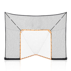 Hockey and Lacrosse Goal Backstop, 12x9 ft Lacrosse Net with Extended Coverage, Quick Easy Setup Complete Accessories Training Net, Backyard Lacrosse Equipment, for Youth Adult (NET ONLY)