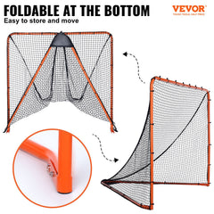 Lacrosse Goal, 1.8mx1.8m Lacrosse Net, Folding Portable Backyard Lacrosse Training Equipment, Steel Frame Training Net, Quick & Easy Setup Lacrosse Goal, Perfect for Youth Adult Training, Orange