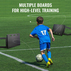 Soccer Rebounder Board, 100x40 cm Portable Soccer Wall with 2 Angles Rebound, Foldable HDPE Kickback Rebound Board, Soccer Training Equipment for Kids and Adults, Passing & Shooting Practice