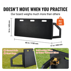 Soccer Rebounder Board, 115x45 cm Portable Soccer Wall with 2 Angles Rebound, Foldable HDPE Kickback Rebound Board, Soccer Training Equipment for Kids and Adults, Passing & Shooting Practice