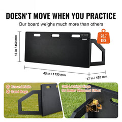 Soccer Rebounder Board, 115x45 cm Portable Soccer Wall with 2 Angles Rebound, Foldable HDPE Kickback Rebound Board, Soccer Training Equipment for Kids and Adults, Passing & Shooting Practice
