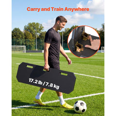 Soccer Rebounder Board, 1000 x 300 mm Portable Soccer Rebound Wall, HDPE Sports Kick Back Trainer, 3 Adjustable Angles, Easy Setup Ball Practice Training Equipment for Passing & Reaction Skills