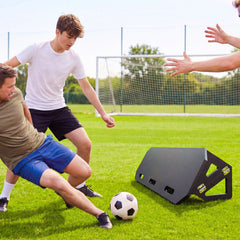 Soccer Rebounder Board, 1000 x 300 mm Portable Soccer Rebound Wall, HDPE Sports Kick Back Trainer, 3 Adjustable Angles, Easy Setup Ball Practice Training Equipment for Passing & Reaction Skills
