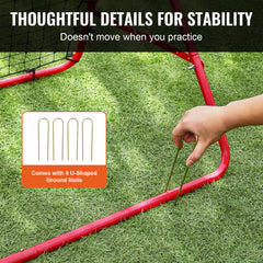 Soccer Rebounder Rebound Net, Kick-Back 100x100 cm, Portable Football Training Gifts, Fully Adjustable Angles Goal Net, Aids & Equipment for Kids Teens & All Ages, Easy Set Up & Perfect Storage