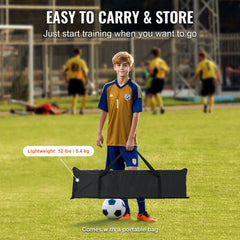 Soccer Trainer, 2-IN-1 Portable Soccer Rebounder Net, Iron Soccer Practice Equipment, Sports Football Rebounder Wall with Portable Bag, Perfect for Team Solo Training, Passing, Volley