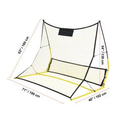 Soccer Trainer, 2-IN-1 Portable Soccer Rebounder Net, Iron Soccer Practice Equipment, Sports Football Rebounder Wall with Portable Bag, Perfect for Team Solo Training, Passing, Volley