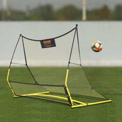 Soccer Trainer, 2-IN-1 Portable Soccer Rebounder Net, Iron Soccer Practice Equipment, Sports Football Rebounder Wall with Portable Bag, Perfect for Team Solo Training, Passing, Volley