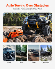 30 T Snatch Block for Winch Recovery, 66,000 lbs Break Strength Pulley System with 0.4" - 0.55" Rope, Heavy Duty Offroad Recovery Accessory for Towing & Recovery on Truck, Tractor, ATV & UTV