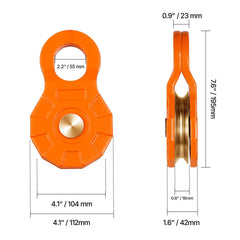30 T Snatch Block for Winch Recovery, 66,000 lbs Break Strength Pulley System with 0.4" - 0.55" Rope, Heavy Duty Offroad Recovery Accessory for Towing & Recovery on Truck, Tractor, ATV & UTV