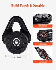 14.5 Ton Recovery Snatch Block Pulley Snatch 32,000 lbs Capacity ATV UTV