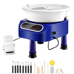 Pottery Wheel, 11 inch Pottery Forming Machine, 450W Electric Wheel for Pottery with Foot Pedal and LCD Touch Screen, Direct Drive Ceramic Wheel with 3 Support Legs for DIY Art Craft, Blue