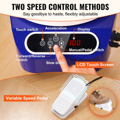 Pottery Wheel, 11 inch Pottery Forming Machine, 450W Electric Wheel for Pottery with Foot Pedal and LCD Touch Screen, Direct Drive Ceramic Wheel with 3 Support Legs for DIY Art Craft, Blue
