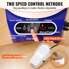 Pottery Wheel, 11 inch Pottery Forming Machine, 450W Electric Wheel for Pottery with Foot Pedal and LCD Touch Screen, Direct Drive Ceramic Wheel with Shaping Tools for DIY Art Craft, Blue