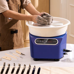 Pottery Wheel, 11 inch Pottery Forming Machine, 450W Electric Wheel for Pottery with Foot Pedal and LCD Touch Screen, Direct Drive Ceramic Wheel with Shaping Tools for DIY Art Craft, Blue