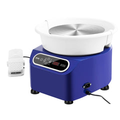 Pottery Wheel, 11 inch Pottery Forming Machine, 450W Electric Wheel for Pottery with Foot Pedal and LCD Touch Screen, Direct Drive Ceramic Wheel with Shaping Tools for DIY Art Craft, Blue