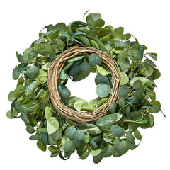 Artificial Decorative Wreath 66.04 cm Green Eucalyptus Leaves Year Round