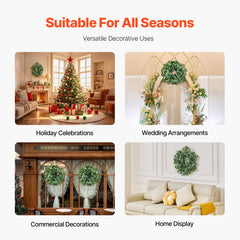 Artificial Decorative Wreath 66.04 cm Green Eucalyptus Leaves Year Round