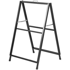 A-Frame Sidewalk Sign 24"x36" Sidewalk Signs for Businesses Black Coated Steel Metal A-Frame Sign Slide-in Folding Sandwich Board Sidewalk Sign Double-Sided with 2 Corrugated Plastic Poster Boar