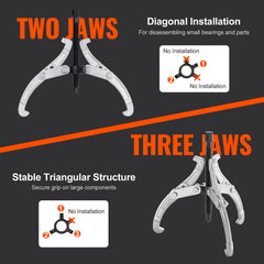 Gear Puller Set 3" 4" 6" 8" 3-Jaw Bearing Puller Wheel Gear Pulley 4 PCS