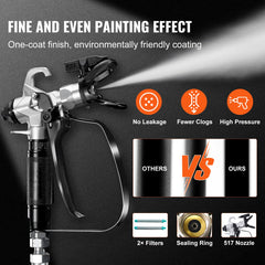 Stand Airless Paint Sprayer, 950W 3000PSI High Efficiency Electric Airless Sprayer, Fine And Even Painting Effect, Handheld Paint Sprayers for Home Interior and Exterior Furniture and Fences