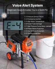 Stand Airless Paint Sprayer, 1500W, 3300PSI High Pressure Airless Sprayer with Cart, Cleaning Brush, Hose, Extension Rod, Nozzles, Electric Spray Paint Machine for Large Apartments, Buildings