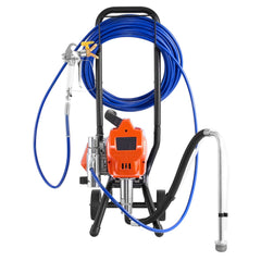 Stand Airless Paint Sprayer, 1500W, 3300PSI High Pressure Airless Sprayer with Cart, Cleaning Brush, Hose, Extension Rod, Nozzles, Electric Spray Paint Machine for Large Apartments, Buildings