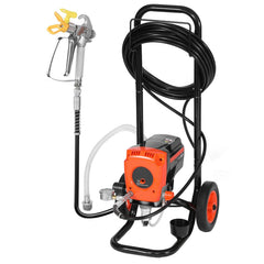 Stand Airless Paint Sprayer, 950W, 3300PSI High Pressure Airless Sprayer with Cart, Cleaning Brush, Hose, Extension Rod, Nozzles, Electric Spray Paint Machine for Interior or Exterior of House