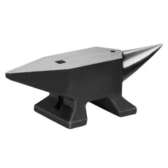 Single Horn Anvil, 22Lbs Cast Steel Anvil, High Hardness Rugged Round Horn Anvil Blacksmith, Large Countertop and Stable Base, with Round and Square Hole, Metalsmith Tool for Bending and Shaping