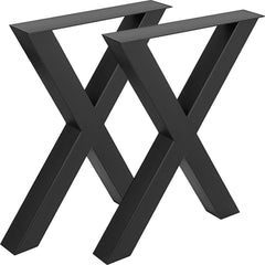 Metal Table Legs 28.4 x 29.9 Inch Black Table Legs Premium steel table legs with X-frame style Steel Bench Legs Country Style Table Legs Furniture Leg Perfect for Coffee Store Home Office Bar