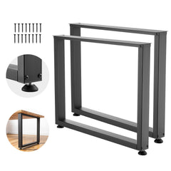 Table Legs, 750 x 900 mm (H x W) Square Steel Furniture Legs, Modular Design, Easy Assembly, 1000 kg Max Load Heavy Duty, for Home Office Desk, Workbenches, Dinner Bar Tables, Set of 2, Black