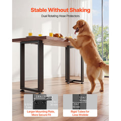 Table Legs, 740 x 450 mm (H x W) Square T Shape Steel Furniture Legs, Modular Design, Easy Assembly, 1000 kg Max Load Heavy Duty, for Home Office Desk, Dinner Table, Workbench, Set of 2, Black