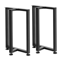 Table Legs, 740 x 450 mm (H x W) Square T Shape Steel Furniture Legs, Modular Design, Easy Assembly, 1000 kg Max Load Heavy Duty, for Home Office Desk, Dinner Table, Workbench, Set of 2, Black