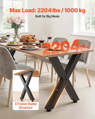Table Legs, 750 x 600 mm (H x W) Steel Furniture Legs, Modular Design, Easy Assembly, 1000 kg Max Load Heavy Duty, for Home Office Desk, Coffee Dinner Bar Tables, Workbench,2 PCS, X Frame, Black