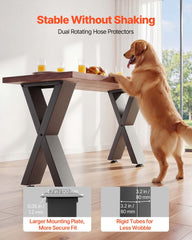 Table Legs, 750 x 600 mm (H x W) Steel Furniture Legs, Modular Design, Easy Assembly, 1000 kg Max Load Heavy Duty, for Home Office Desk, Coffee Dinner Bar Tables, Workbench,2 PCS, X Frame, Black