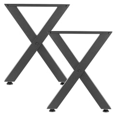Table Legs, 750 x 600 mm (H x W) Steel Furniture Legs, Modular Design, Easy Assembly, 1000 kg Max Load Heavy Duty, for Home Office Desk, Coffee Dinner Bar Tables, Workbench,2 PCS, X Frame, Black