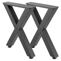 Table Legs, 750 x 600 mm (H x W) Steel Furniture Legs, Modular Design, Easy Assembly, 1000 kg Max Load Heavy Duty, for Home Office Desk, Coffee Dinner Bar Tables, Workbench,2 PCS, X Frame, Black