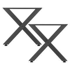 Table Legs, 750 x 760 mm (HxW) W Steel Furniture Legs, Modular Design, Easy Assembly, 1000 kg Max Load Heavy Duty, for Home Office Desk, Coffee Dinner Bar Tables, Workbench,2 PCS, X Frame, Black