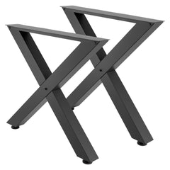 Table Legs, 750 x 760 mm (HxW) W Steel Furniture Legs, Modular Design, Easy Assembly, 1000 kg Max Load Heavy Duty, for Home Office Desk, Coffee Dinner Bar Tables, Workbench,2 PCS, X Frame, Black