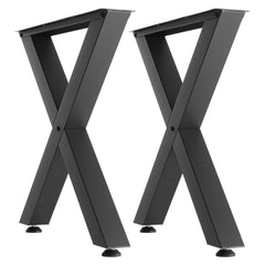 Table Legs, 750 x 760 mm (HxW) W Steel Furniture Legs, Modular Design, Easy Assembly, 1000 kg Max Load Heavy Duty, for Home Office Desk, Coffee Dinner Bar Tables, Workbench,2 PCS, X Frame, Black