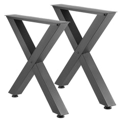 Table Legs, 750 x 790 mm (H x W) Steel Furniture Legs, Modular Design, Easy Assembly, 1000 kg Max Load Heavy Duty, for Home Office Desk, Coffee Dinner Bar Tables, Workbench,2 PCS, X Frame, Black