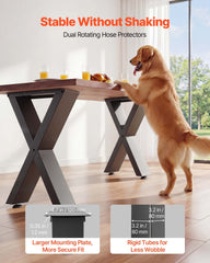 Table Legs, 750 x 790 mm (H x W) Steel Furniture Legs, Modular Design, Easy Assembly, 1000 kg Max Load Heavy Duty, for Home Office Desk, Coffee Dinner Bar Tables, Workbench,2 PCS, X Frame, Black