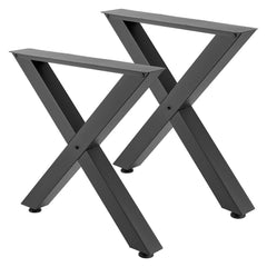 Table Legs, 750 x 790 mm (H x W) Steel Furniture Legs, Modular Design, Easy Assembly, 1000 kg Max Load Heavy Duty, for Home Office Desk, Coffee Dinner Bar Tables, Workbench,2 PCS, X Frame, Black