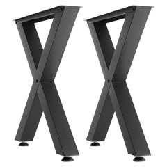 Table Legs, 750 x 790 mm (H x W) Steel Furniture Legs, Modular Design, Easy Assembly, 1000 kg Max Load Heavy Duty, for Home Office Desk, Coffee Dinner Bar Tables, Workbench,2 PCS, X Frame, Black