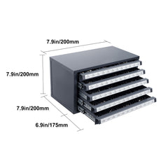 Drill Bit Dispenser Cabinet, Five-Drawer Drill Bit Organizer Cabinet for #1 to #60 Steel Drill Dispenser Organizer Cabinet with Labels, Stackable Drill Dispenser for Drill Bit Storage