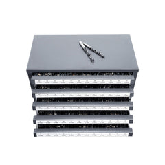 Drill Bit Dispenser Cabinet, Five-Drawer Drill Bit Organizer Cabinet for #1 to #60 Steel Drill Dispenser Organizer Cabinet with Labels, Stackable Drill Dispenser for Drill Bit Storage