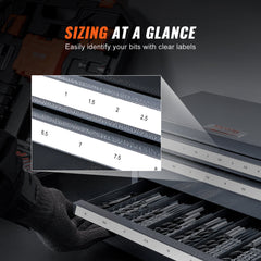 Drill Bit Dispenser Cabinet, Three-Drawer Drill Bit Organizer Cabinet for 1mm to 13mm, Steel Drill Dispenser Organizer Cabinet with Labels, Stackable Drill Dispenser for Drill Bit Storage