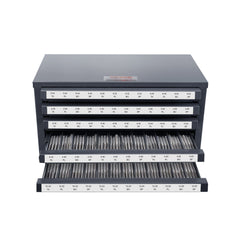 Tap Dispenser Cabinet, Five-Drawer Tap Organizer Cabinet for #2-56-#12-28 Steel Tap Dispenser Organizer Cabinet with Labels, 60-Compartment Stackable Tap Cabinet for Tap Storage